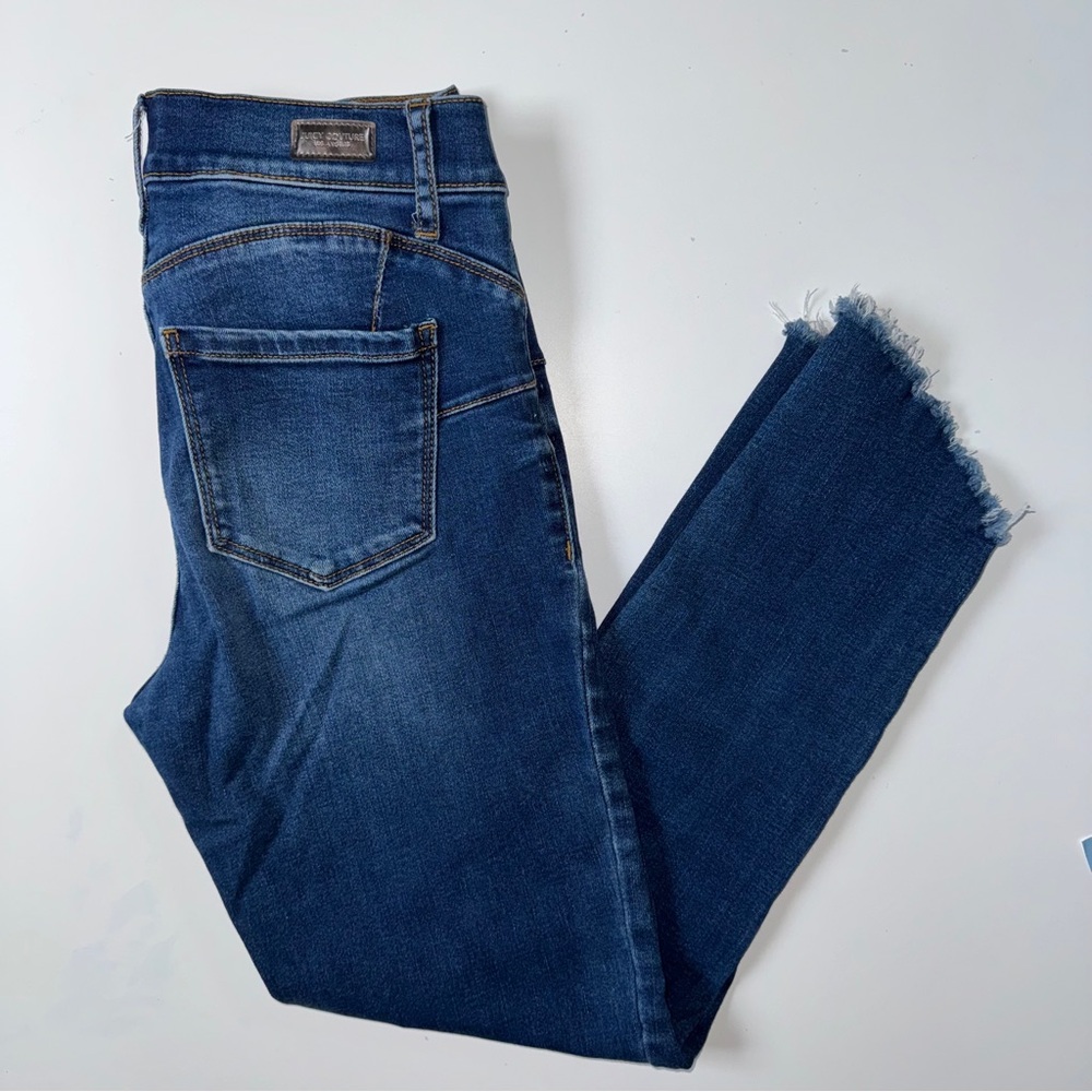 Juicy Couture Skinny Jeans Blue Distressed Raw Hem‎ Women Size 6 Stretch